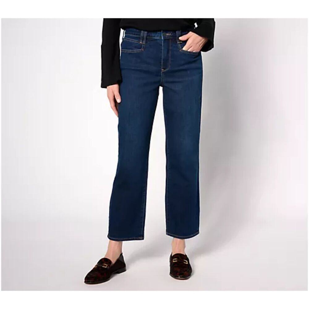 NYDJ Dark Wash Bailey Relaxed Fit Mid Rise Shaping Mom Jeans Size 8